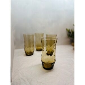 vintage mcm libbey tawny brown swirl tumbler 17oz 7in s4